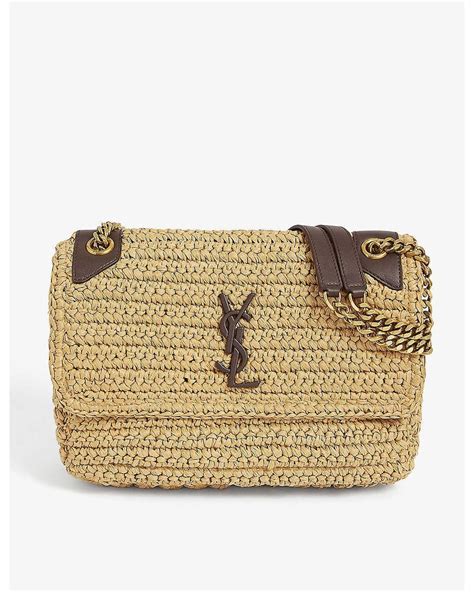 ysl niki raffia bag.